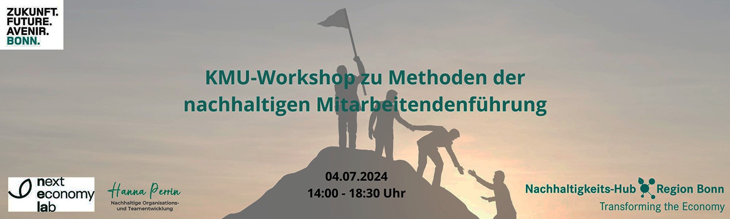 banner Praxis-Workshop „Nachhaltig Wirtschaften in und um Bonn“ | 4. Juli 2024